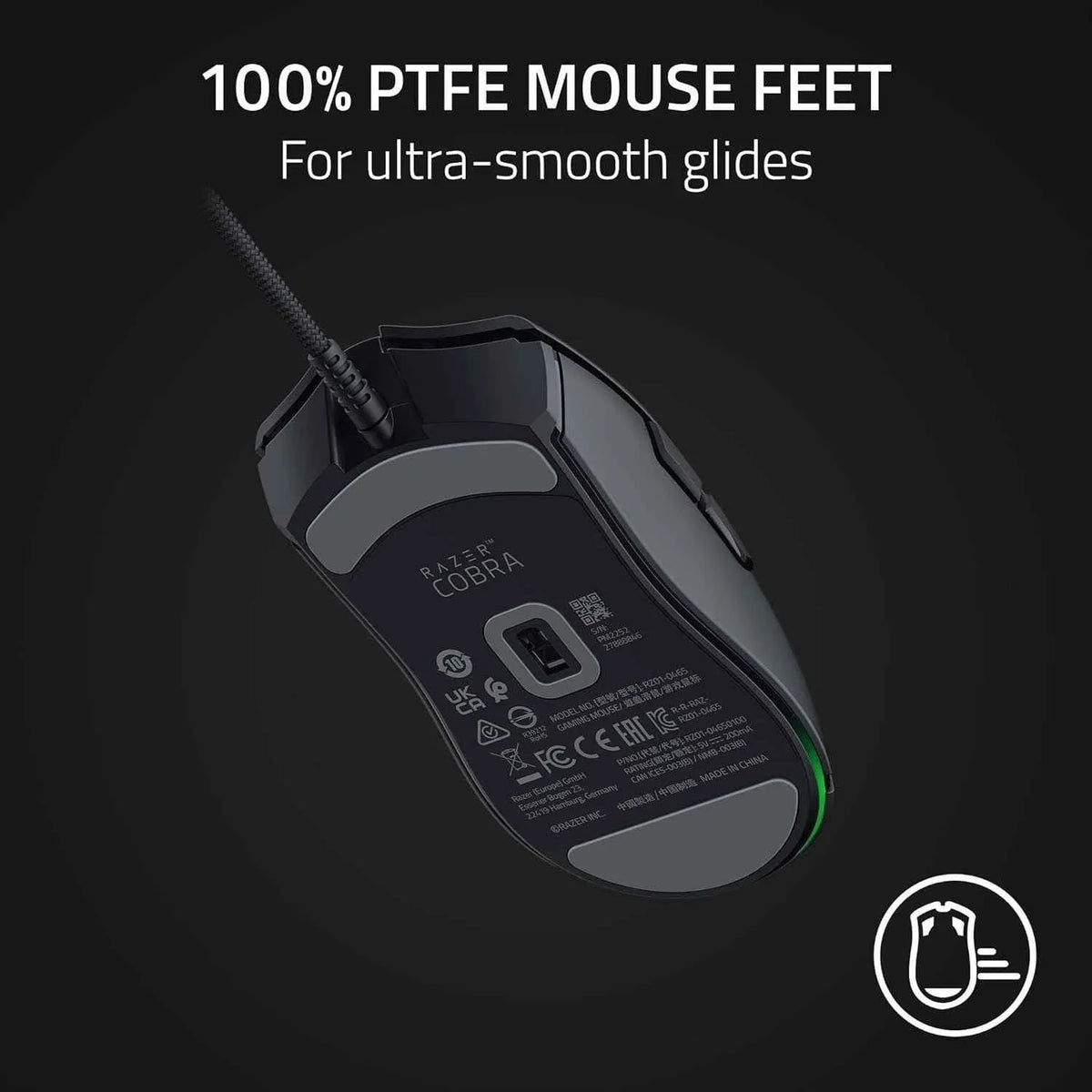 Razer cobra gaming mouse: 58g gen-3 optical switches chroma rgb lighting, - mouse