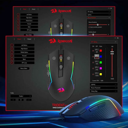Redragon m616 rgb gaming mouse 10000 dpi wired optical mouse with 6 - mouse