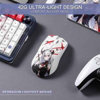 Redragon m916ak pro gaming mouse - 3-mode anime design 42g ultra-light 26k dpi - mouse