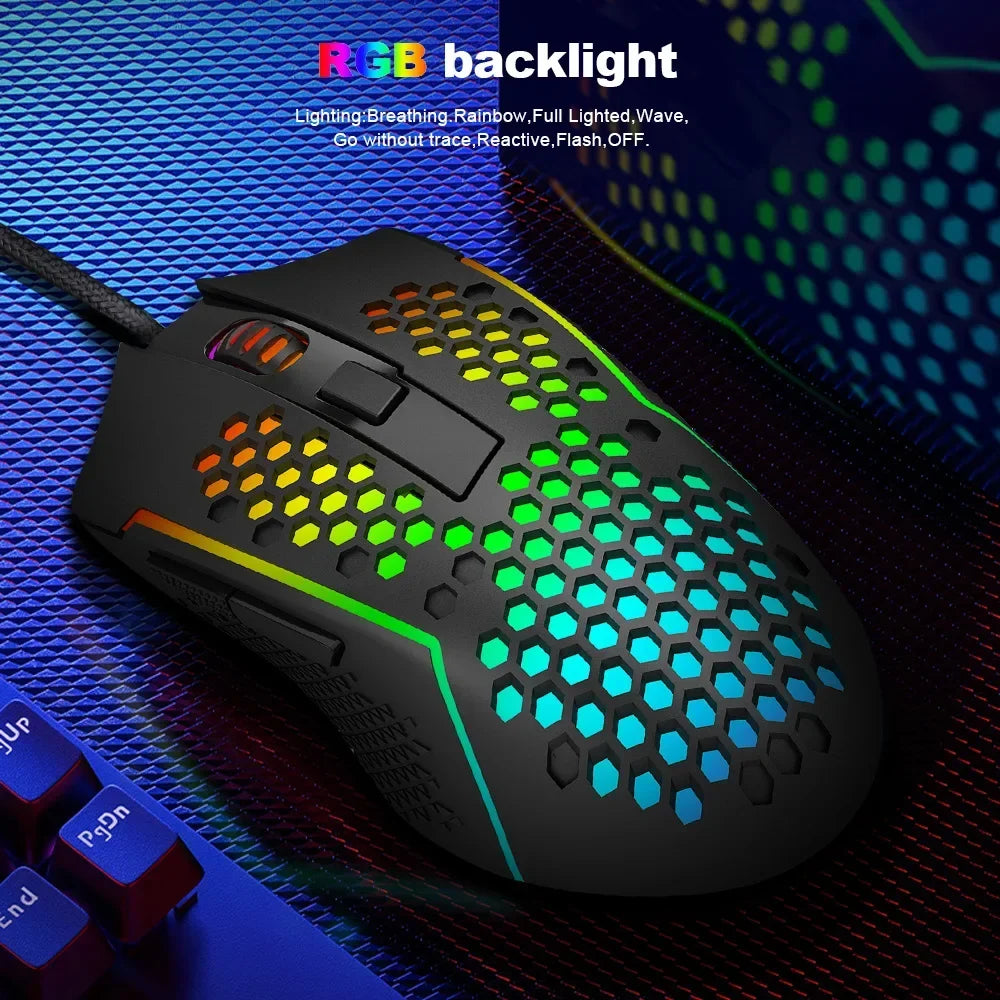 Redragon m987p-k gaming mouse - lightweight rgb design for ultimate performance - mouse