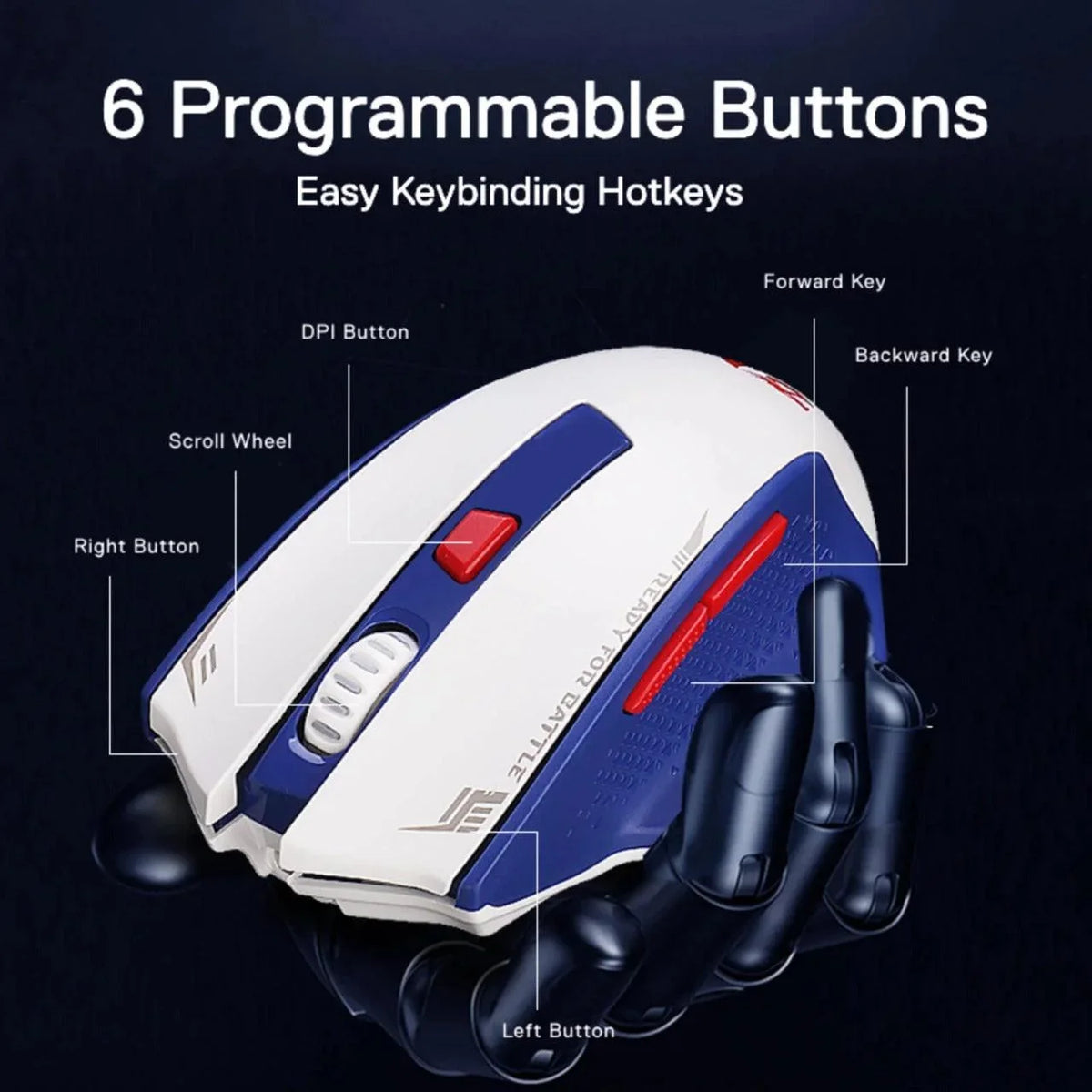 Redragon m994 wireless gaming mouse - bluetooth connectivity & ergonomic design