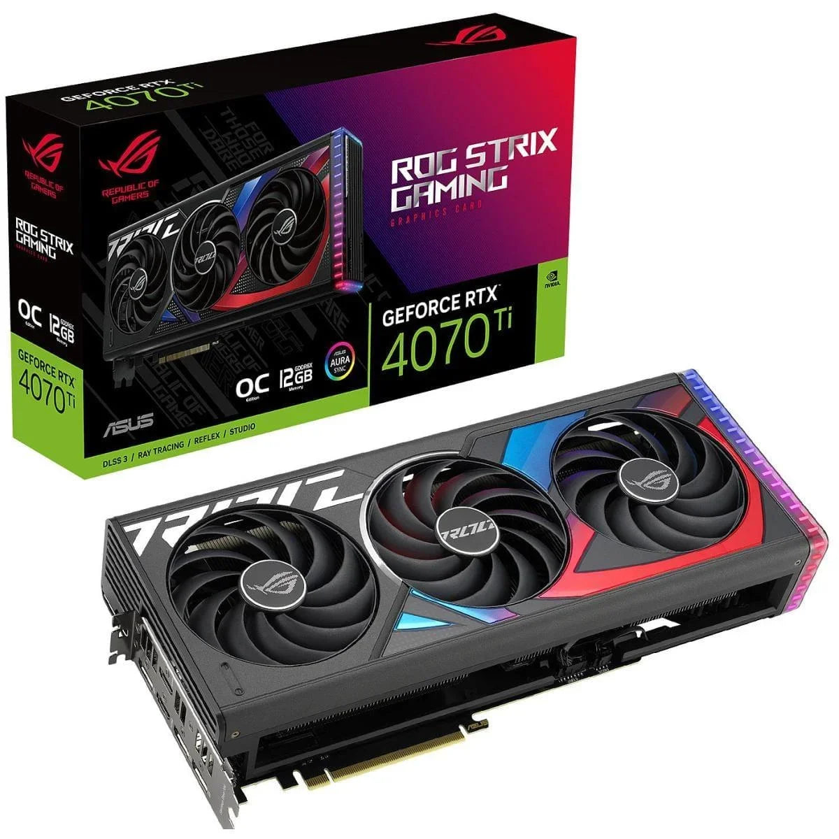 Asus rog strix nvidia geforce rtx 4070 ti oc edition 12gb gddr 6x lower temps & enhanced durability - pc hardware