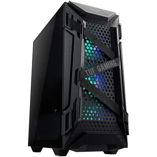Asus tuf gt301 honeycomb panel aura rbg gaming case -- black - pc hardware