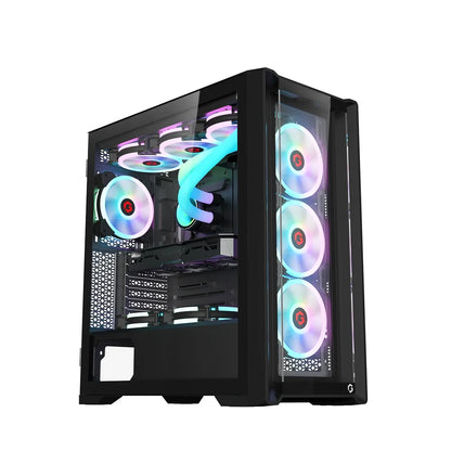 Gameon vortex arctic series mid tower gaming case - black