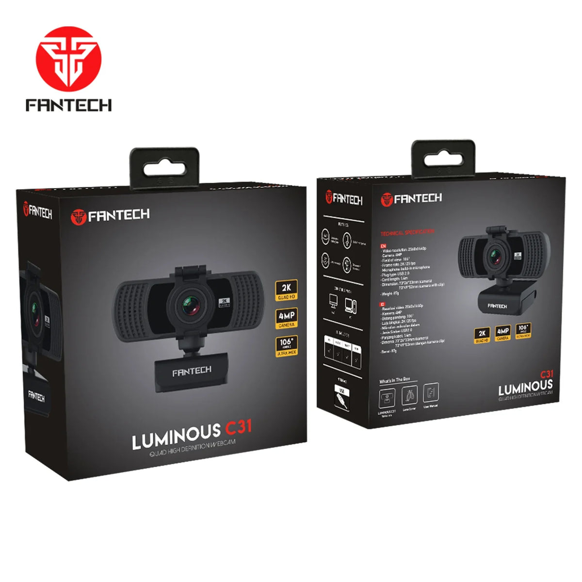 Fantech luminous c31 webcam for crystal clear 2k streaming - streaming