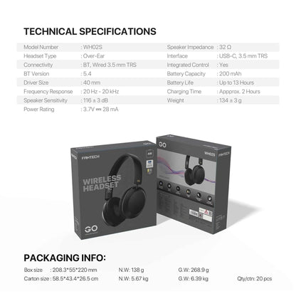 Fantech wh02s go air wireless headset - audio | wireless headset