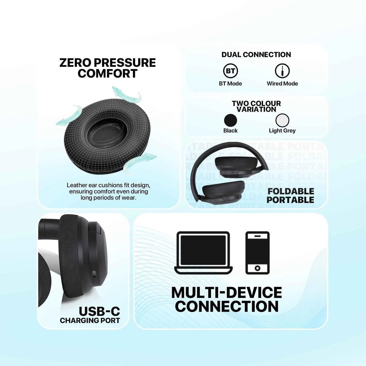 Fantech wh05a go vibe anc wireless headset black - audio | wireless headset