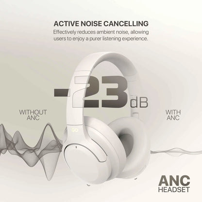 Fantech wh05a go vibe wireless headset - beige anc for superior sound immersion - audio | wireless headset