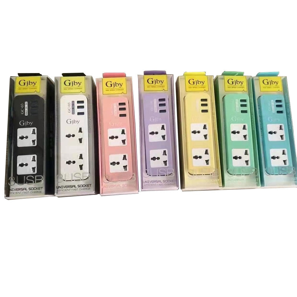 Gjby gc-03 universal smart socket power strip with 3 usb ports - Fun Touch