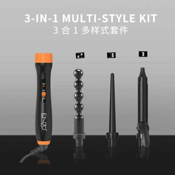 Enzo 3 in 1 360 degree rotating ceramic ionic hair curler curling irons