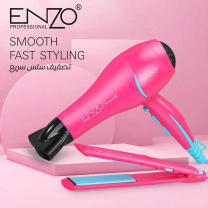 Enzo en-8801 vibrant pink-colored hair styling set hair styling tools