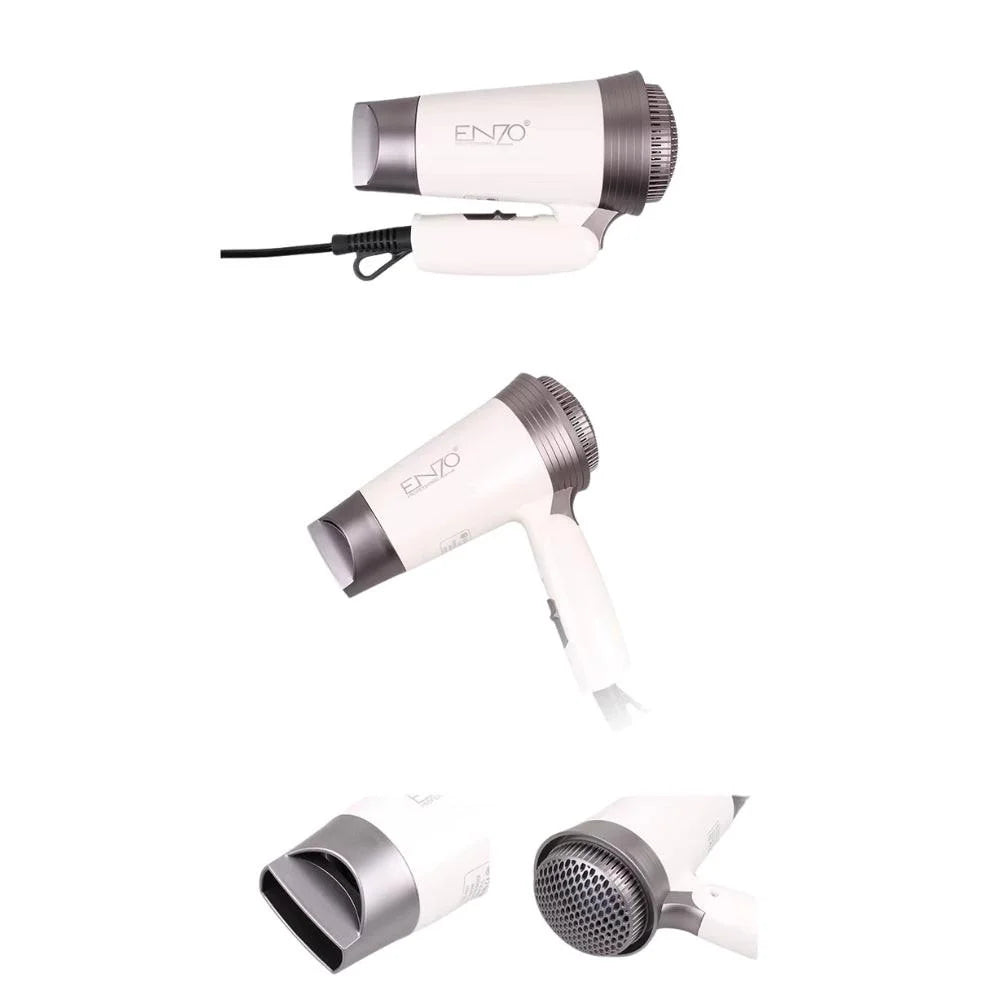 Enzo italy en-607 1800w travel nozzle bathroom lightweight mini blow hair dryer