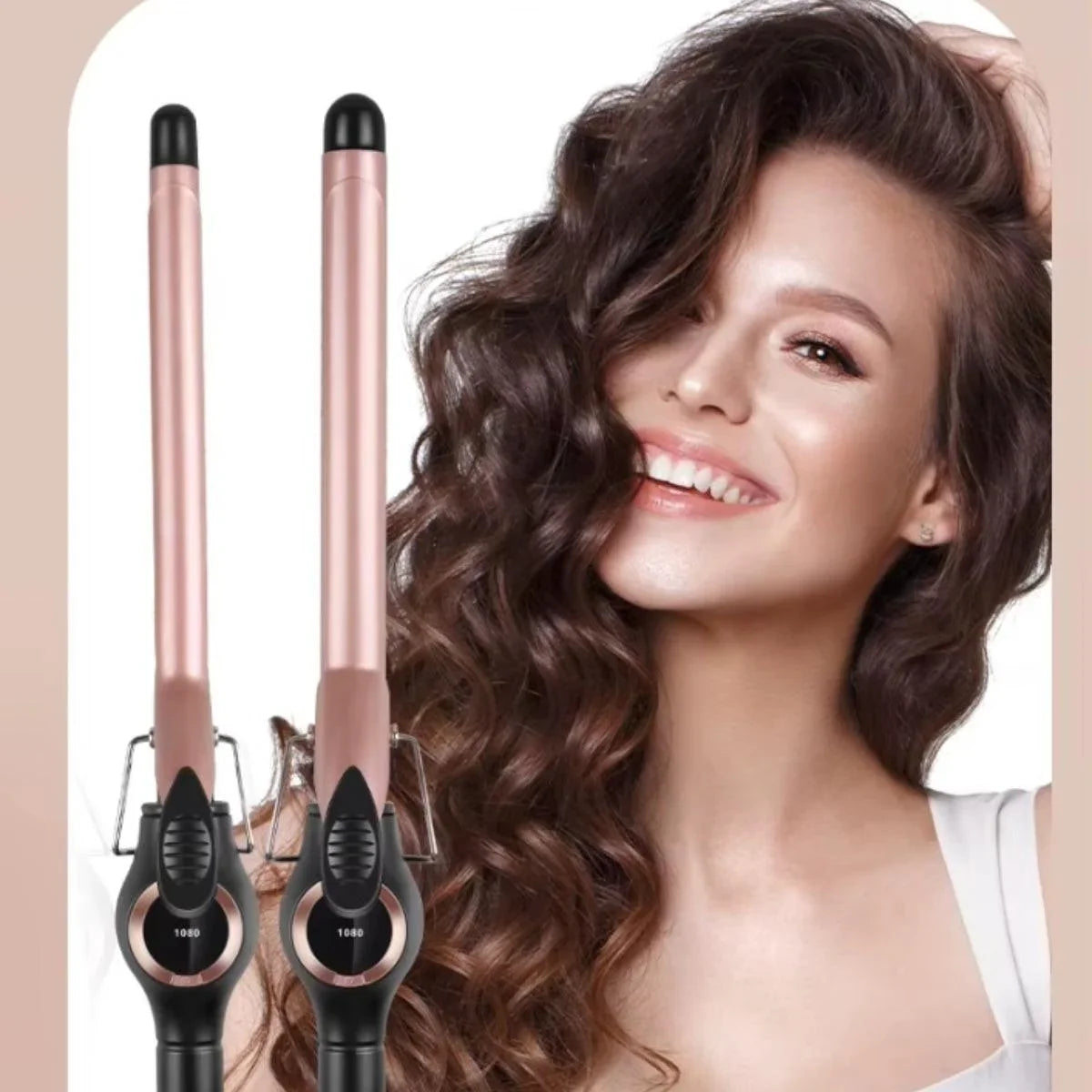Enzo professional extra-long curling iron – nut oil ceramic hair wand curling