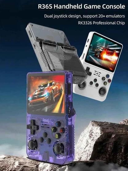 R36s handheld game console 3.5 inch ips screen retro gaming console 64g card - console | video console