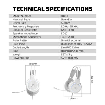 Fantech flash hq53 lightweight gaming headset headphones