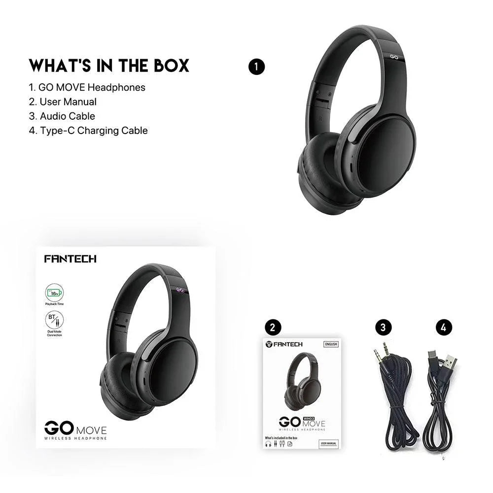 Fantech go move wireless headphone wh03-bt2