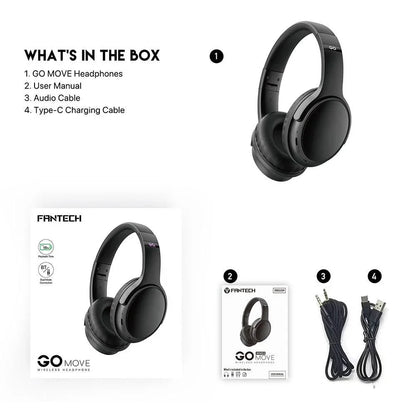 Fantech go move wireless headphone wh03-bt2