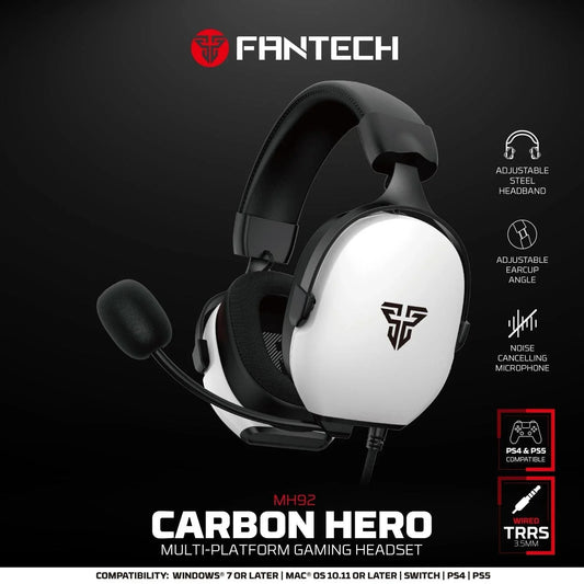 Fantech hero mh92 carbon multi platform gaming headset (ps5 - ps4) white