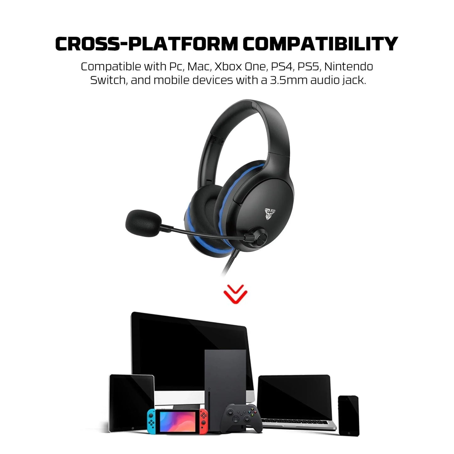 Fantech mh89 valor ii multi-platform gaming headset black headsets