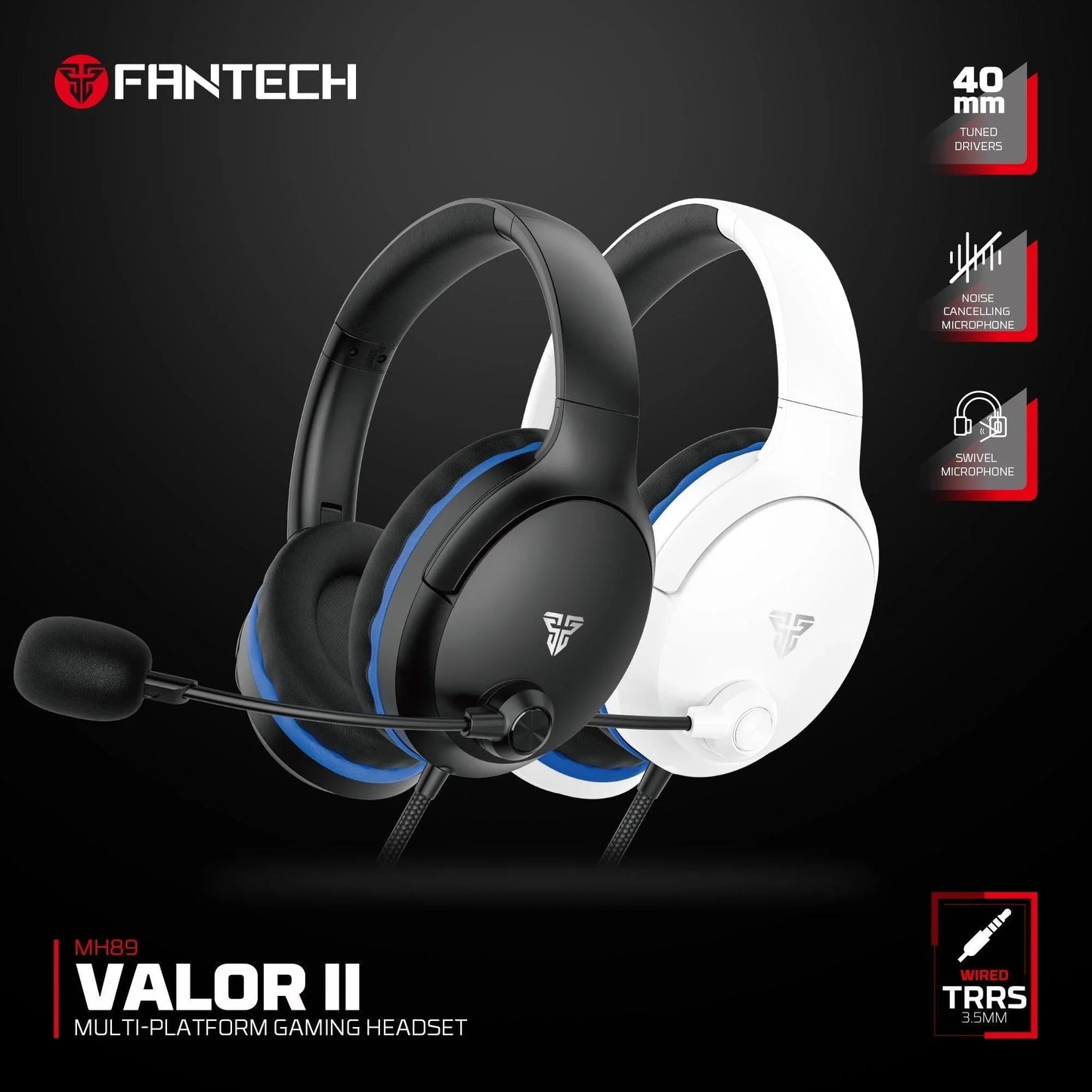 Fantech mh89 valor ii multi-platform gaming headset black headsets