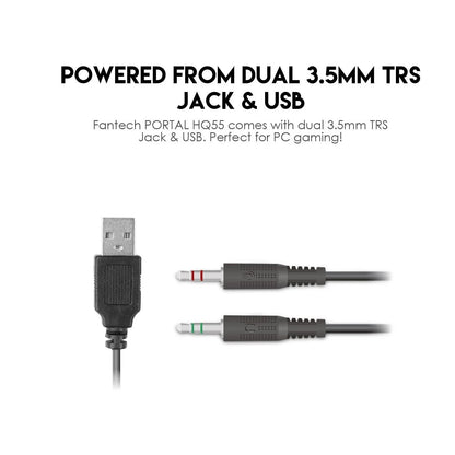 Fantech portal hq55 3.5mm jack headset gaming rgb