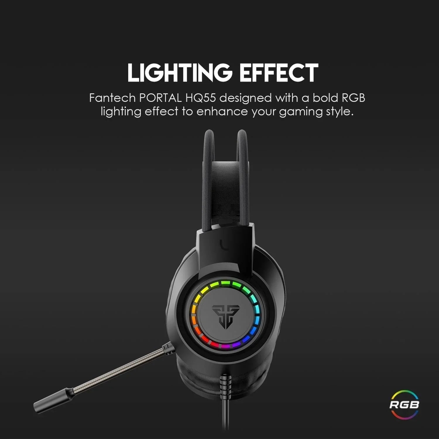 Fantech portal hq55 3.5mm jack headset gaming rgb