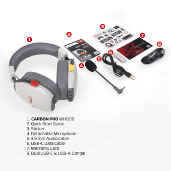 Fantech super maxfit carbon pro bluetooth wireless headset with detachable mic
