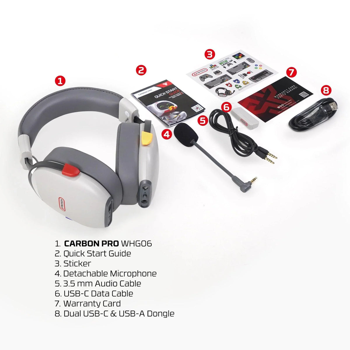 Fantech super maxfit carbon pro bluetooth wireless headset with detachable mic