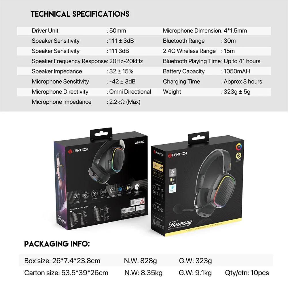 Fantech whg02 wireless headset harmony