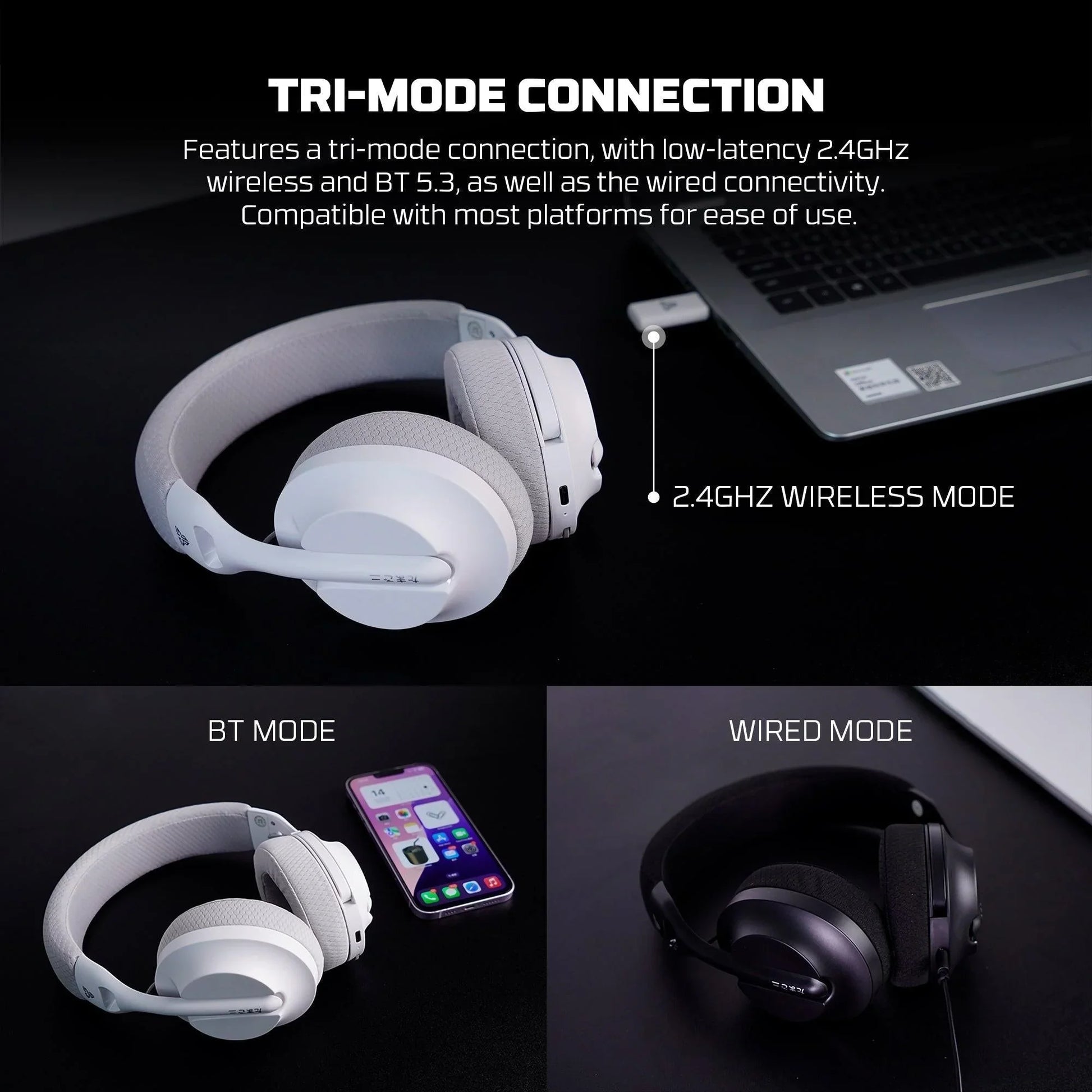 Fantech whg04 tamago ii multi-platform wireless gaming headset white headsets