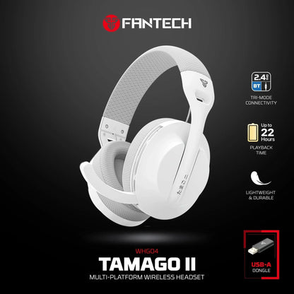Fantech whg04 tamago ii multi-platform wireless gaming headset white headsets