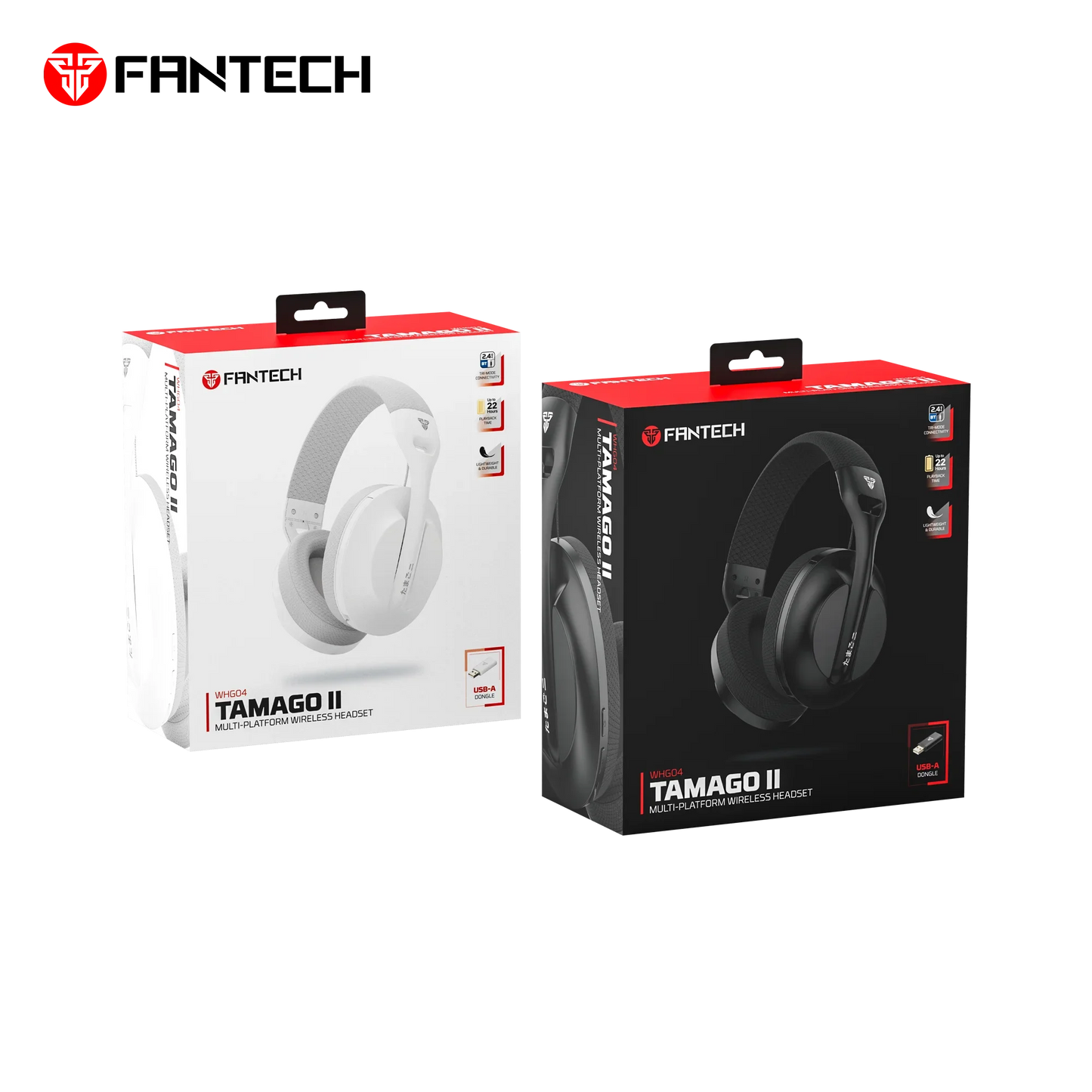 Fantech whg04 tamago ii multi-platform wireless gaming headset white headsets