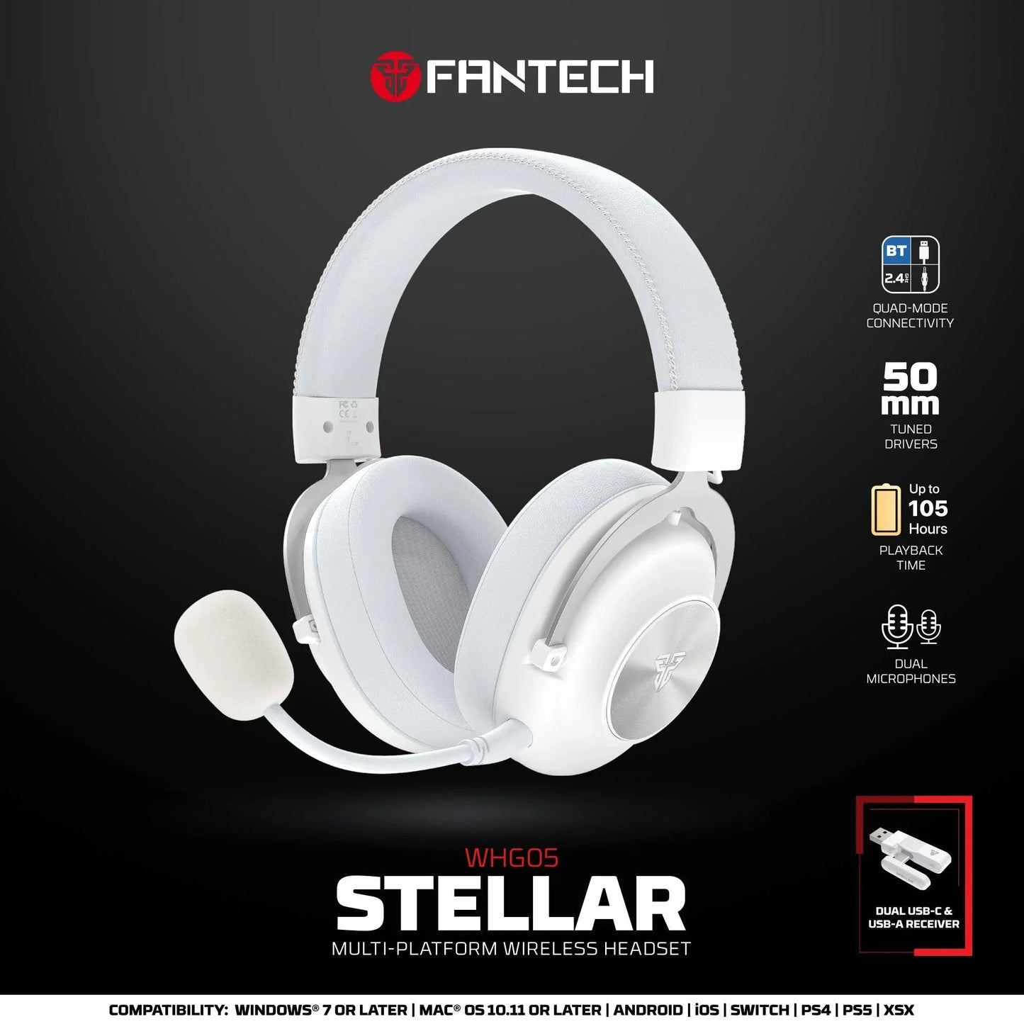 Fantech whg05 stellar multiplatform wireless gaming headset
