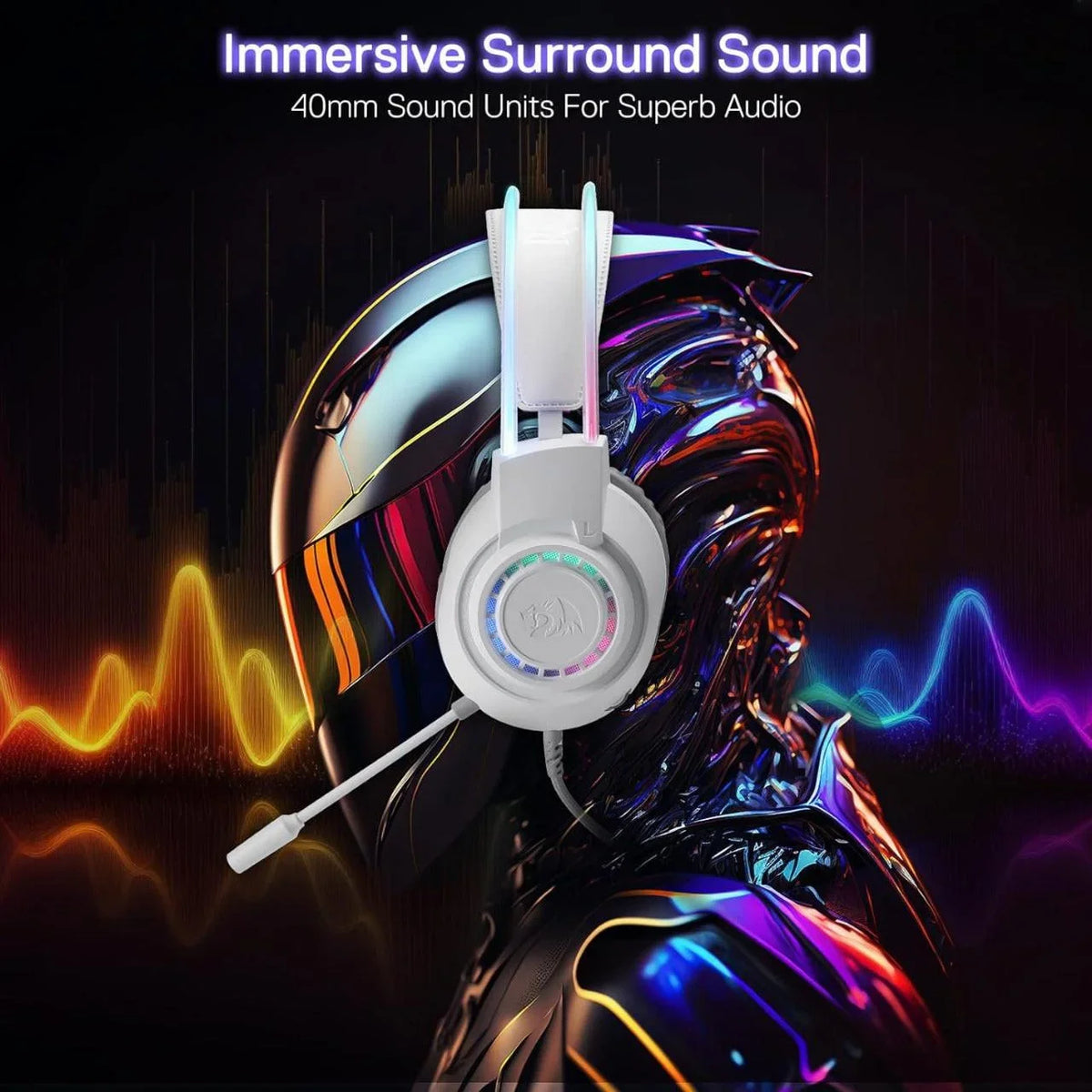Redragon h231 scream wired gaming headset white