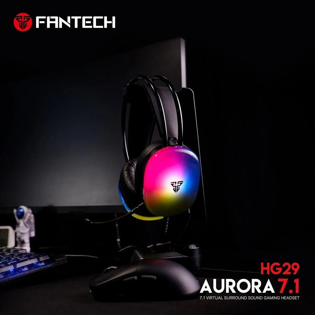 Fantech aurora hg29 7.1 virtual surround sound gaming headset rgb headsets