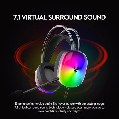 Fantech aurora hg29 7.1 virtual surround sound gaming headset rgb headsets