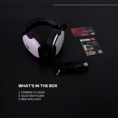 Fantech hg30 carbon 7.1 surround sound gaming headset white headsets