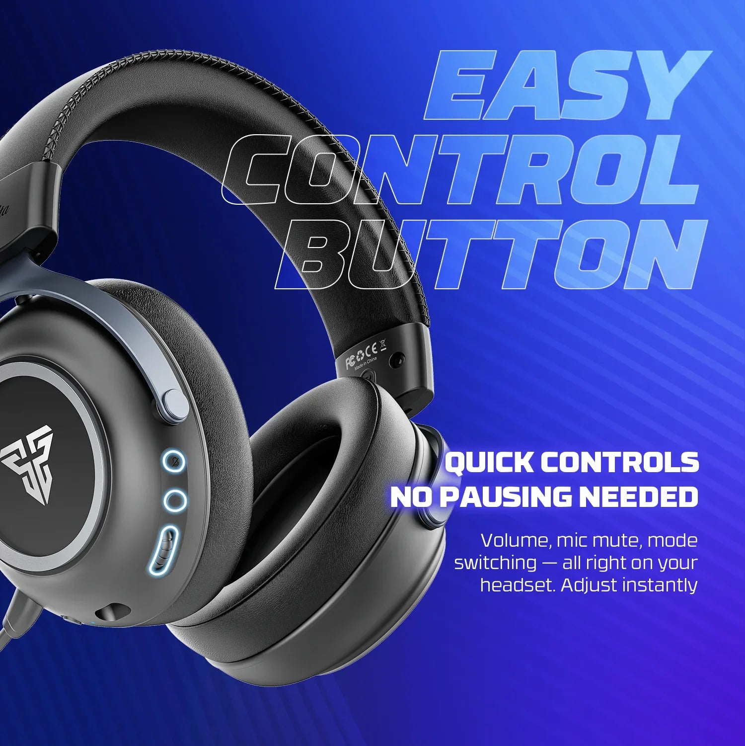 Fantech orbita whg07 2.4g bluetooth wireless gaming headset 53mm hi-fi 7.1