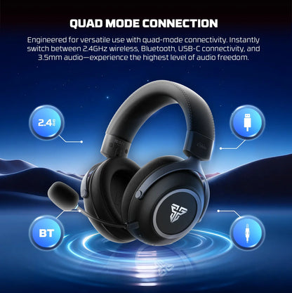 Fantech orbita whg07 2.4g bluetooth wireless gaming headset 53mm hi-fi 7.1