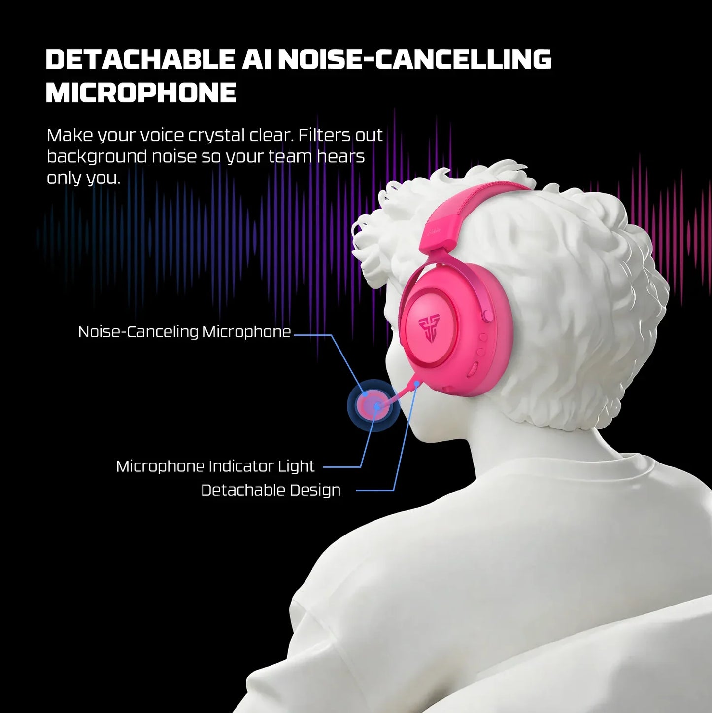 Fantech orbita whg07 2.4g bluetooth wireless gaming headset 53mm hi-fi 7.1