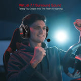 Redragon h376 aurora wired gaming headset 7.1 surround sound over-ear headsets