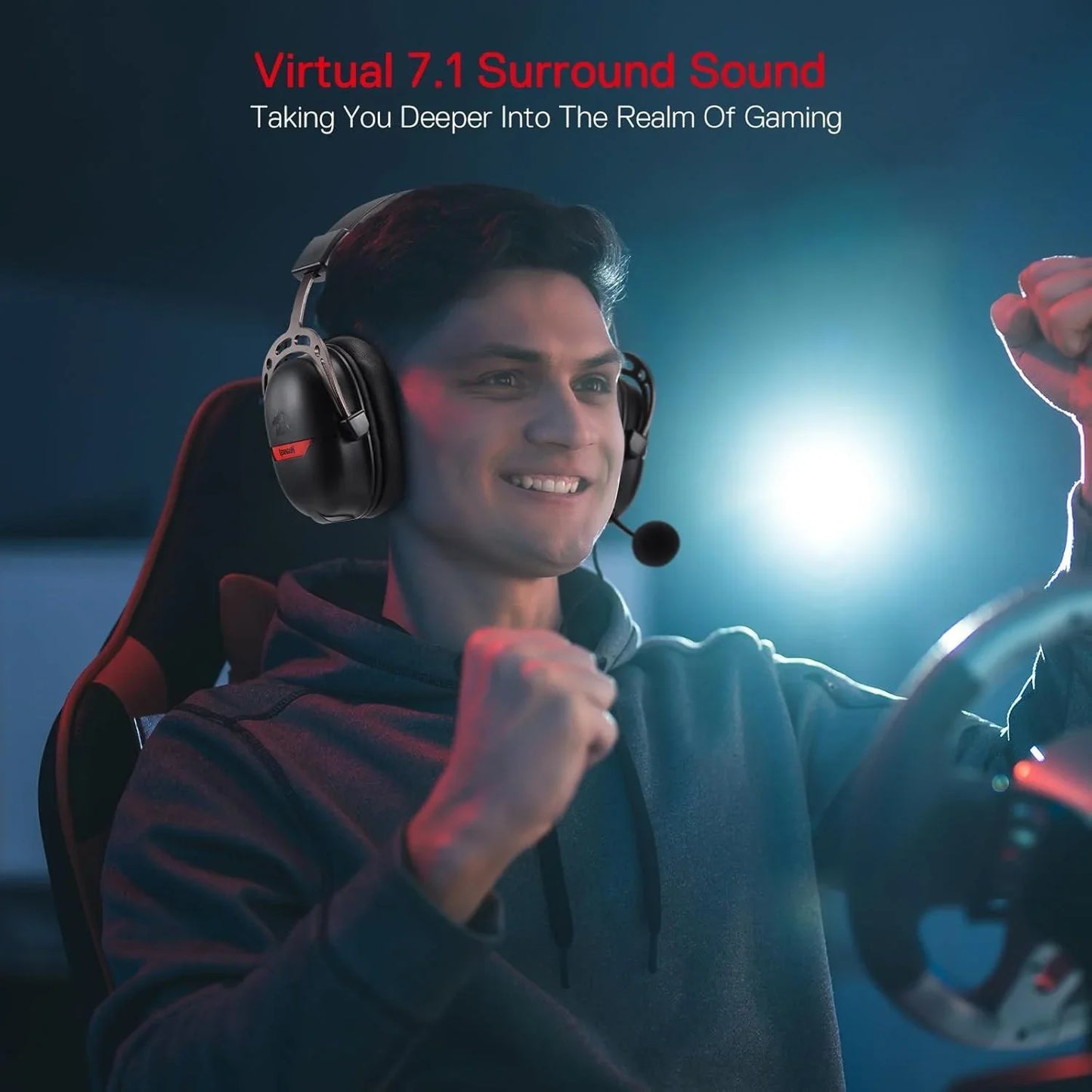 Redragon h376 aurora wired gaming headset 7.1 surround sound over-ear headsets