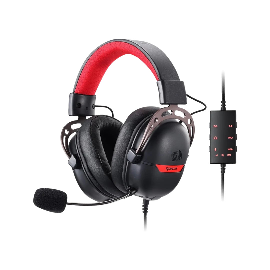 Redragon h376 aurora wired gaming headset 7.1 surround sound over-ear headsets