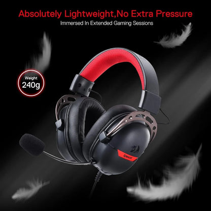 Redragon h376 aurora wired gaming headset 7.1 surround sound over-ear headsets