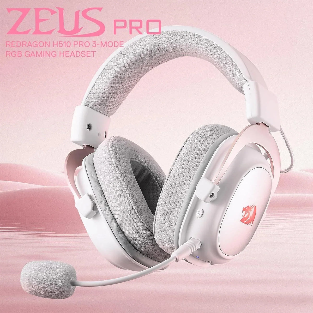 Redragon h510 pro 3-mode rgb gaming headset - 7.1 surround sound - 53mm audio