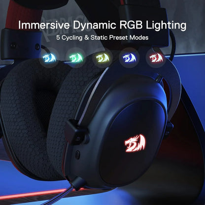 Redragon h510 pro zeus rgb wireless gaming headset - 7.1 surround sound