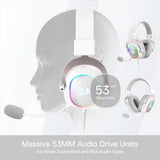 Redragon h510 zeus-x rgb white wired gaming headset headsets