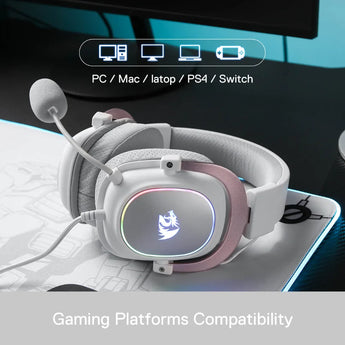 Redragon h510 zeus-x rgb white wired gaming headset headsets