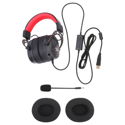 Redragon h730 wired gaming headset - 7.1 surround sound - memory foam ear pads