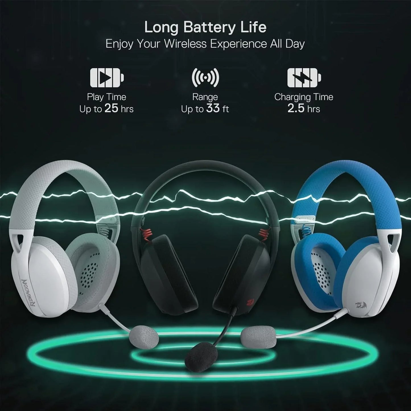 Redragon h848 wireless gaming headset headphones